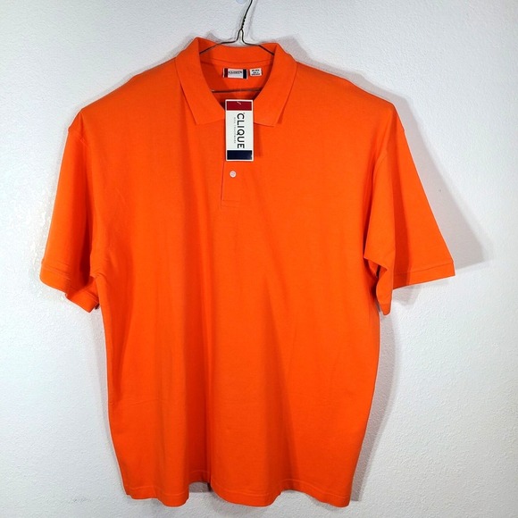 Clique Other - Clique Mens 4XL Orange Cotton Polo Shirt With Collar & Short Sleeves